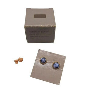 Avon Vintage 1986 Venetian Pastel Pierced Earrings Blue In Box